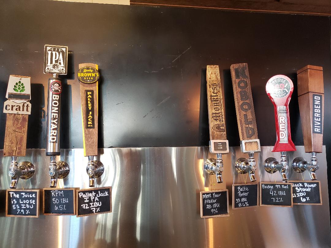 Picture of various beer taps
