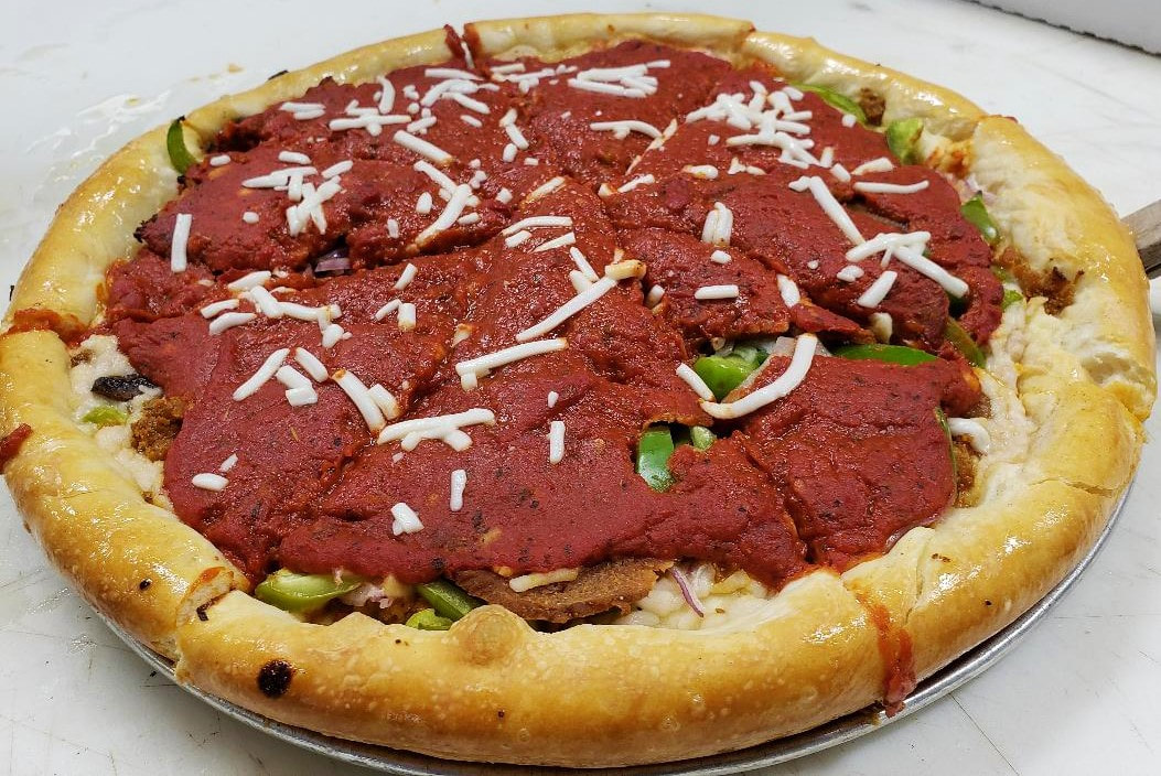 CHICAGO-STYLE DEEP DISH Vegan Pizza